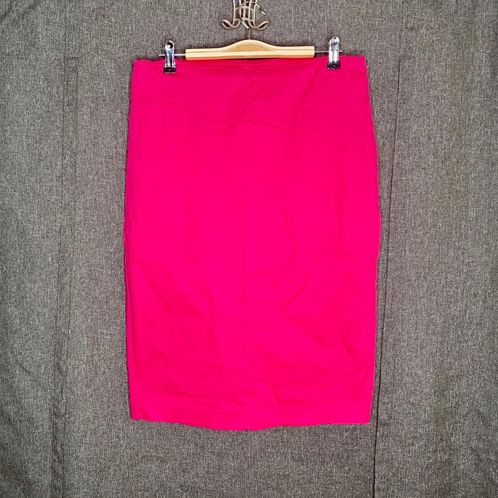 Bold pink pencil skirt